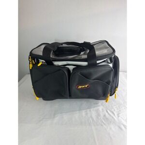 Lews Custom Pro 3700 Tackle Bag Black Gray Yellow Fishing Storage with 2 Boxes